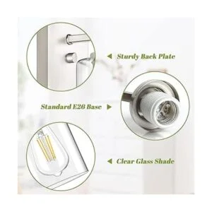 Juego de 2 apliques de pared para baño lámparas de_6