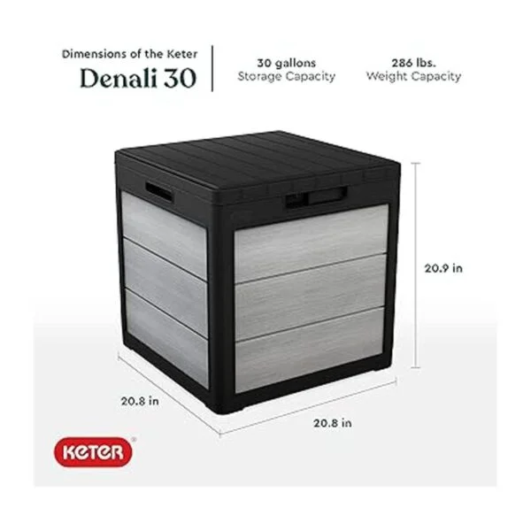 Keter Denali Caja de resina de 30 galones para muebles de_3