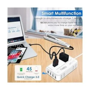 Ceptics Convertidor de voltaje de viaje europeo de 200 W_4