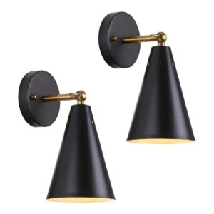 MWZ Lámpara de pared moderna de color negro paquete de 2_1