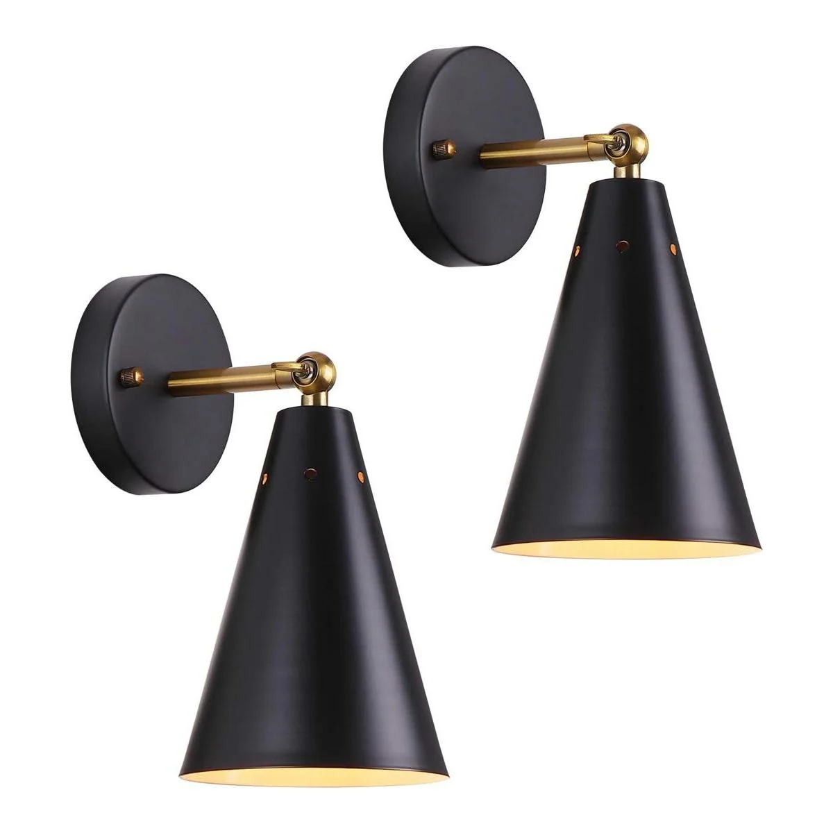 MWZ Lámpara de pared moderna de color negro paquete de 2_1