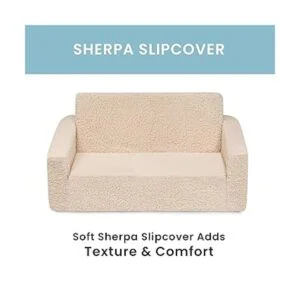 Delta Children Cozee Sofá convertible 2 en 1 de sherpa_5