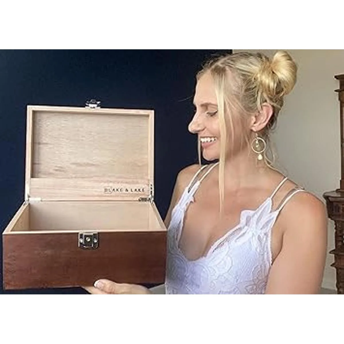 Caja de almacenamiento de madera con bloqueo caja_4