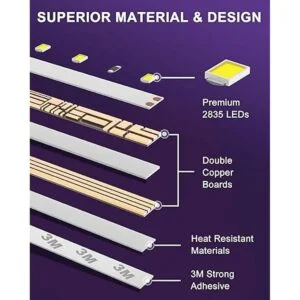 HitLights Tira de luces LED blancas neutras con_6