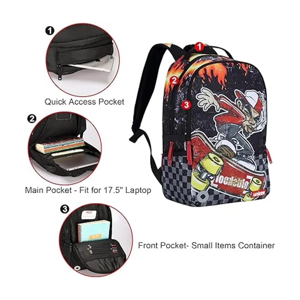 Mochila para laptop con puerto USB mochila de graffiti_5