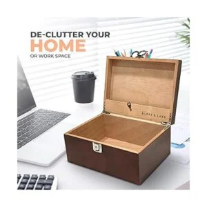 Caja de almacenamiento de madera con bloqueo caja_3