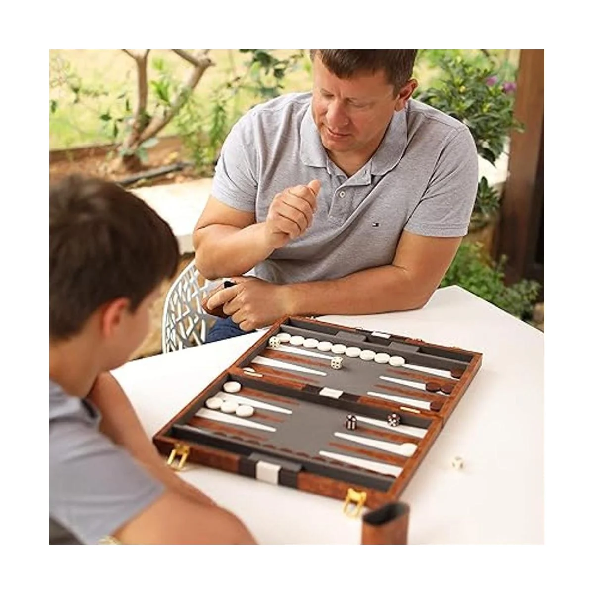 Backgammon Set Juego de mesa de backgammon clásico de 15_7