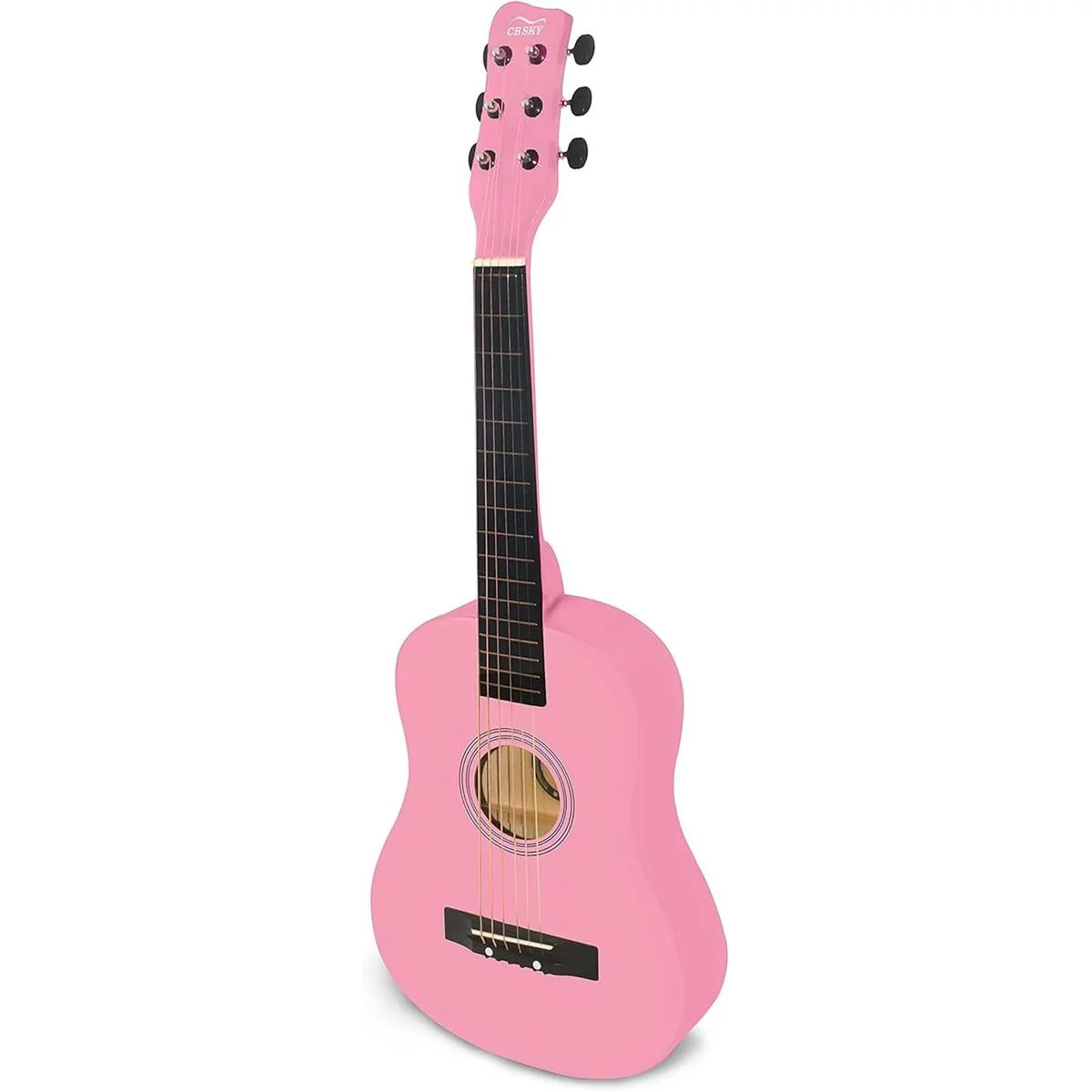 CB SKY Guitarra acústica rosa de madera de 30 pulgadas_2