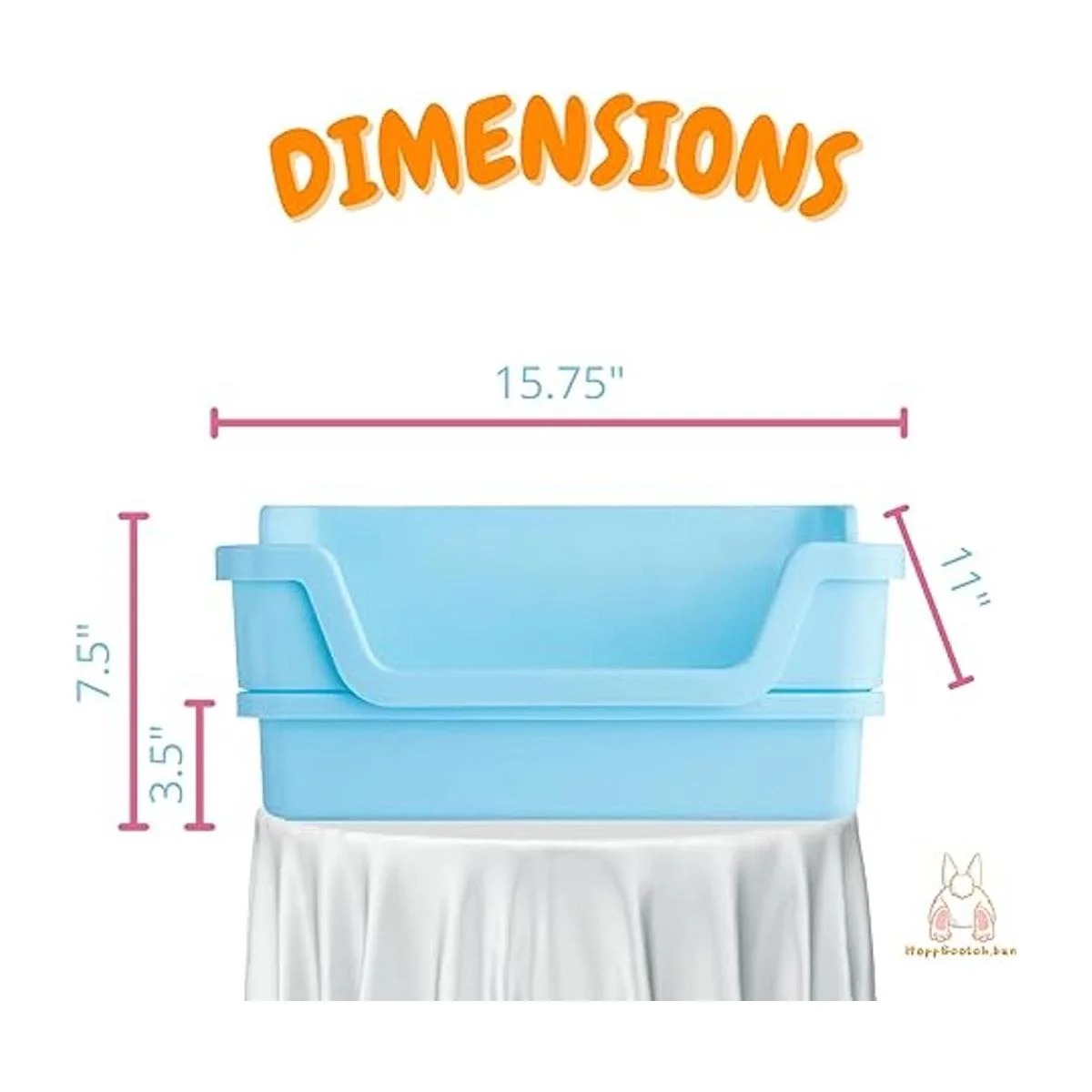 HoppScotch.bun Caja de arena grande para conejos con_3