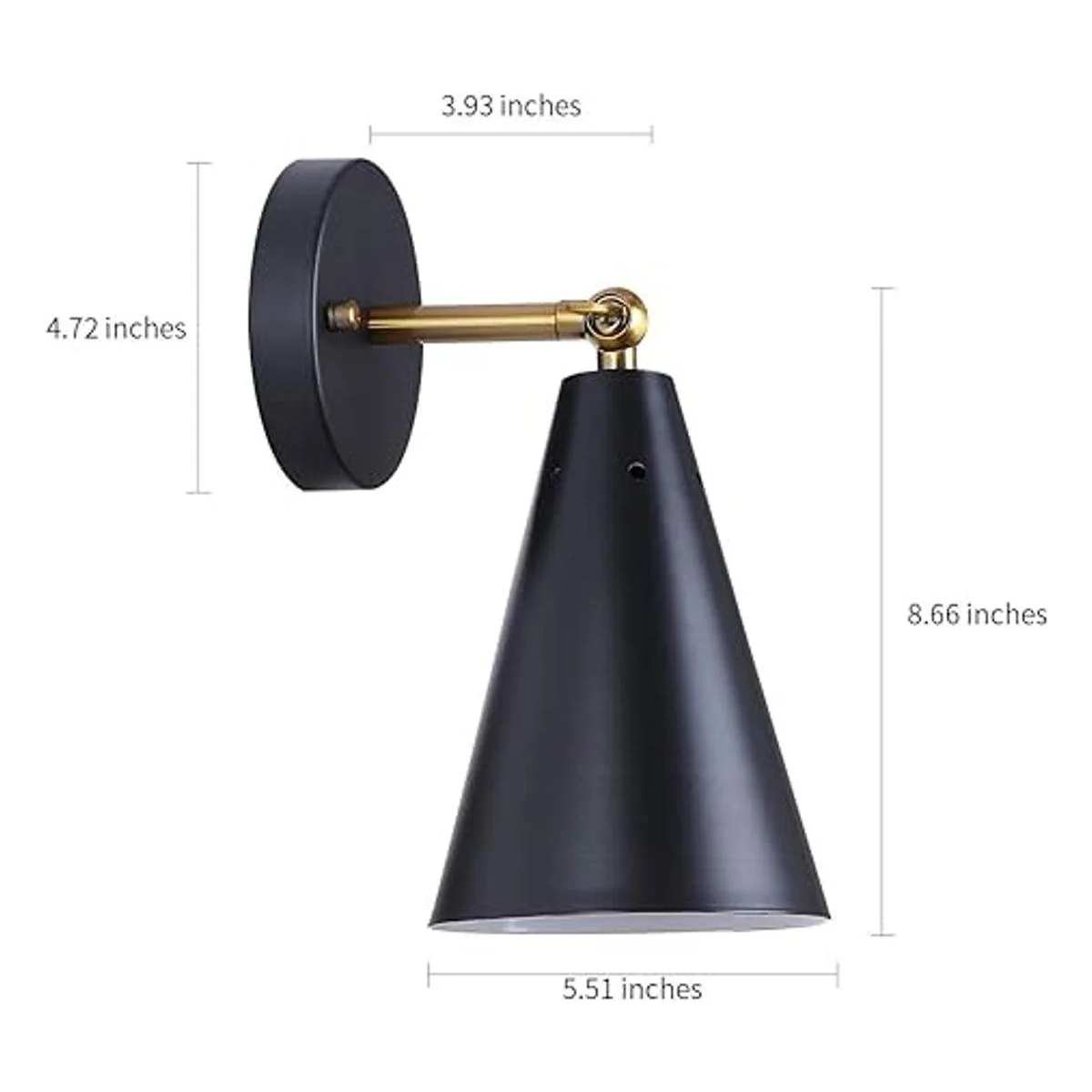 MWZ Lámpara de pared moderna de color negro paquete de 2_4