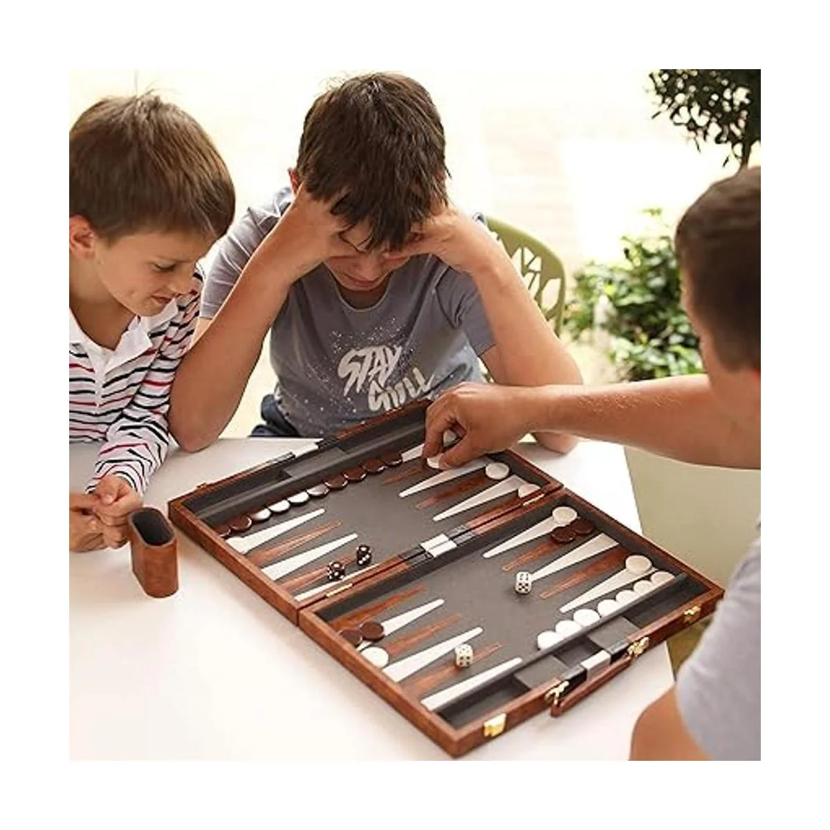 Backgammon Set Juego de mesa de backgammon clásico de 15_6