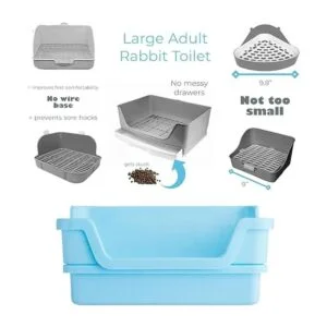 HoppScotch.bun Caja de arena grande para conejos con_2