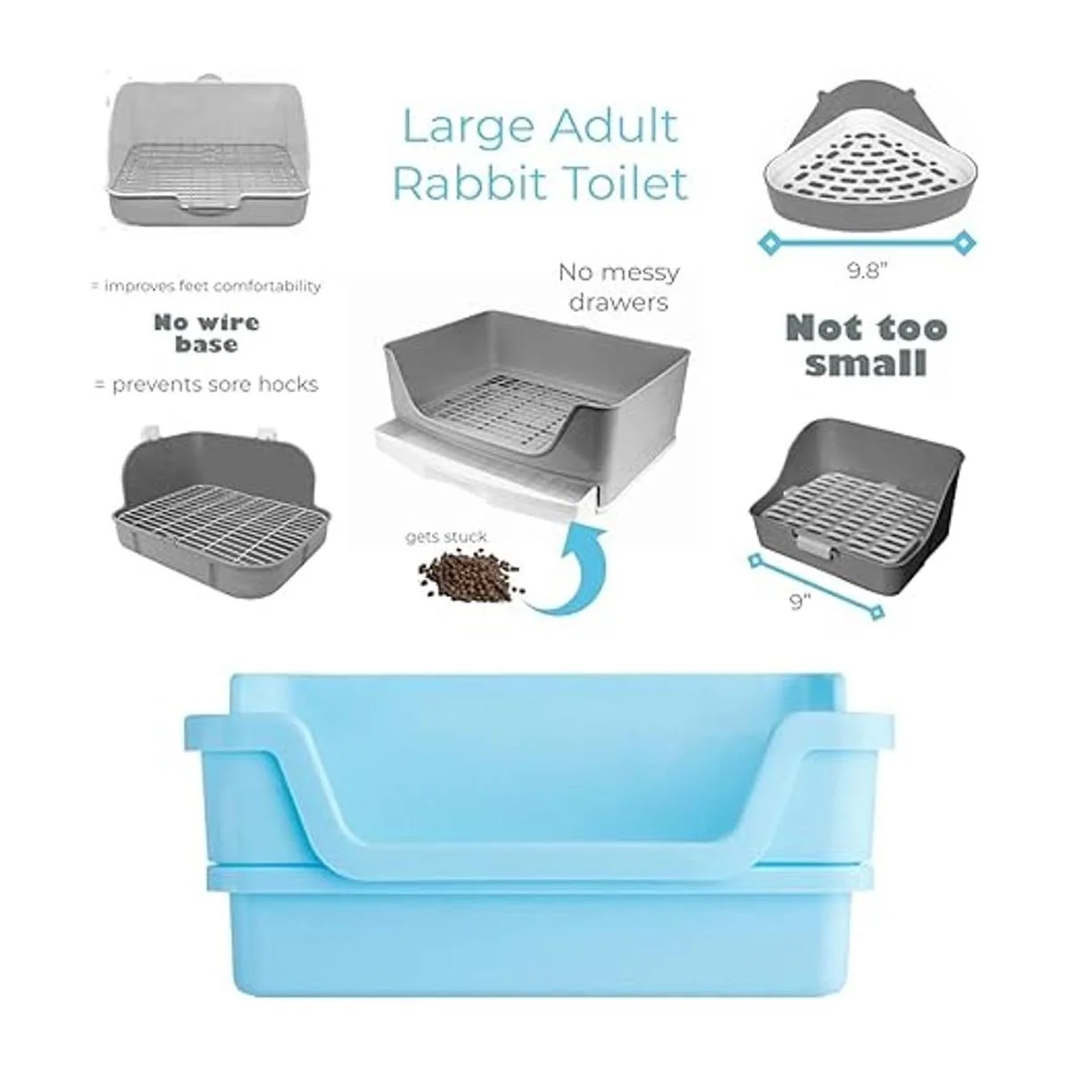 HoppScotch.bun Caja de arena grande para conejos con_2