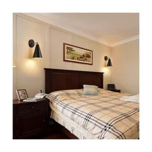 MWZ Lámpara de pared moderna de color negro paquete de 2_2