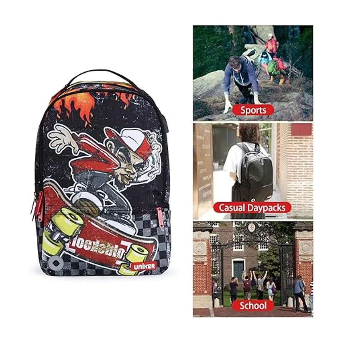 Mochila para laptop con puerto USB mochila de graffiti_6