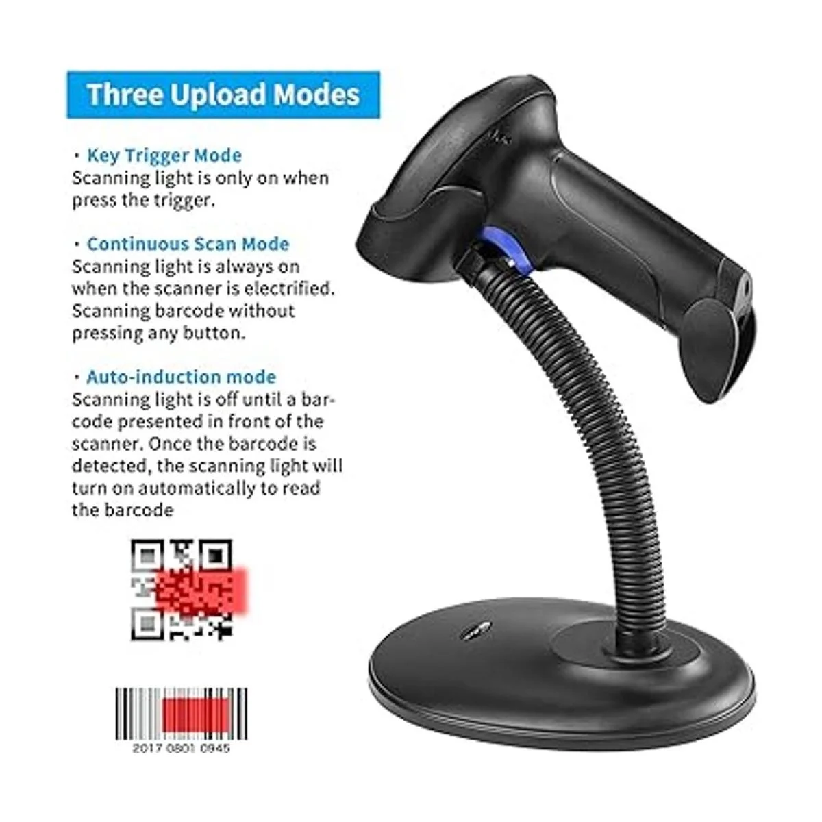 NetumScan Escáner de código de barras inalámbrico 1D 2D_3