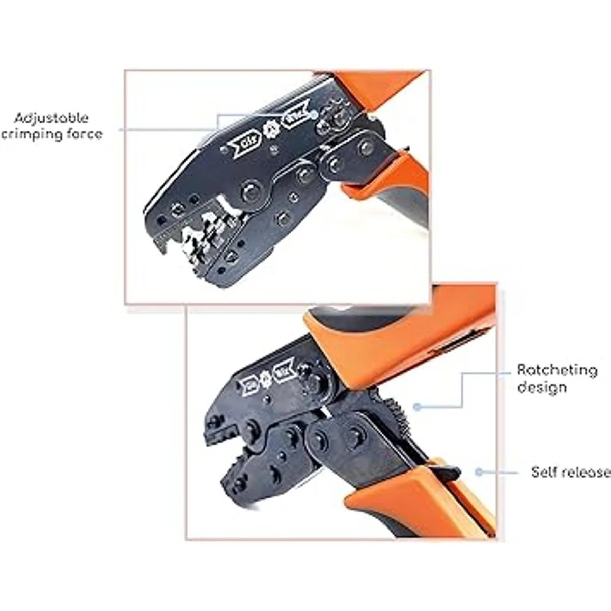 GIZWIZ Profesional trinquete Crimp herramienta con_4