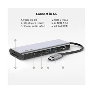 Belkin Hub USB C base adaptador multipuerto 7 en 1 con_2