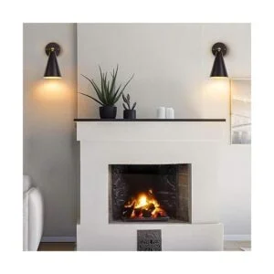 MWZ Lámpara de pared moderna de color negro paquete de 2_3