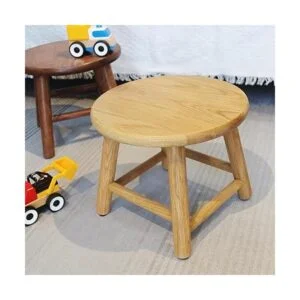 CONSDAN Taburete para niños taburete de ordeño roble_3