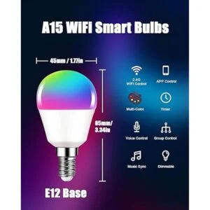 Bombillas inteligentes A15 DOGAIN E12 Base inteligente_2