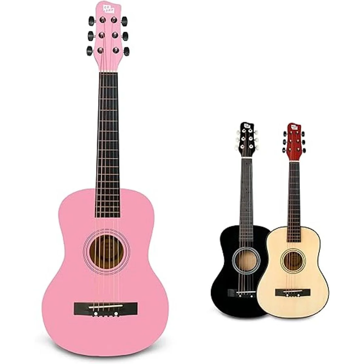 CB SKY Guitarra acústica rosa de madera de 30 pulgadas_1