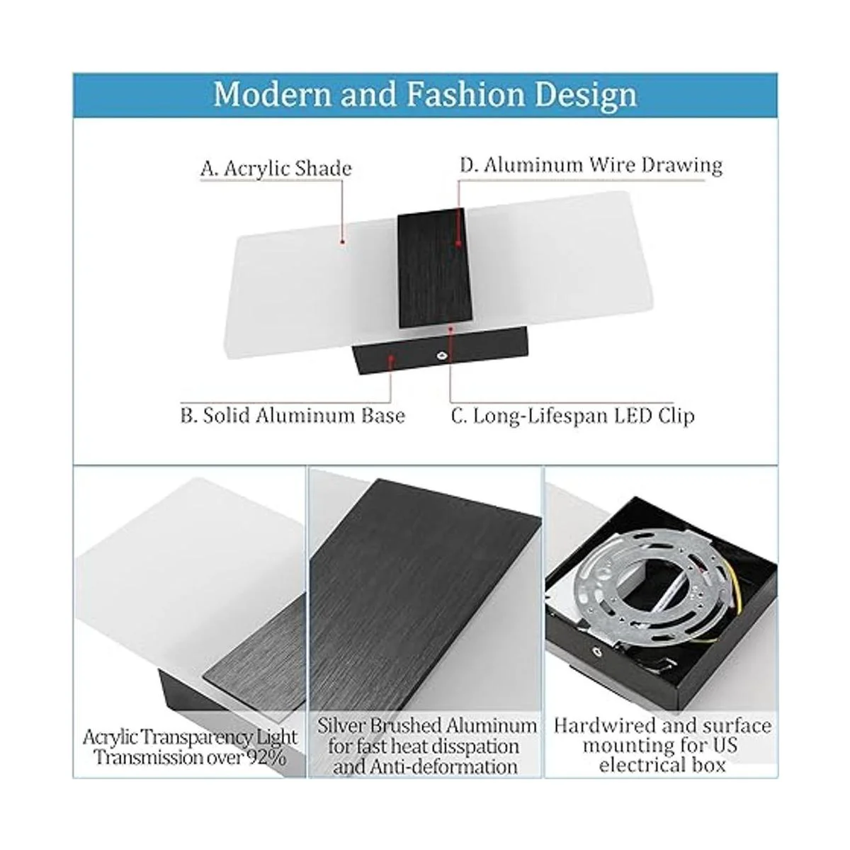 LIGHTESS Modern Wall Apliques de pared LED para interiores_5