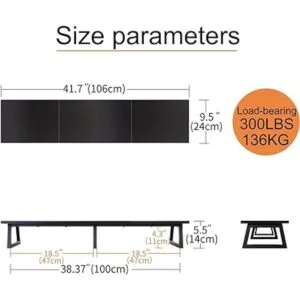 TEAMIX Elevador de monitor doble negro de 42 pulgadas_4