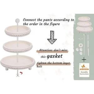 SwallowLiving Bandeja de 3 niveles bandeja blanca de tres_6