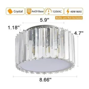 BUXVRCS Lámpara de techo de cristal moderna con montaje_3