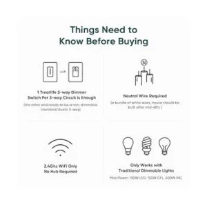 TREATLIFE Interruptor de atenuación inteligente de 3 vías_2