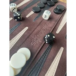 Sondergut Juego de backgammon de tamaño viaje gamuza_3