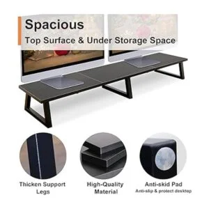 TEAMIX Elevador de monitor doble negro de 42 pulgadas_2