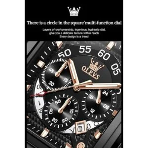 OLEVS Reloj de pulsera de cuero para hombre con resistente_2