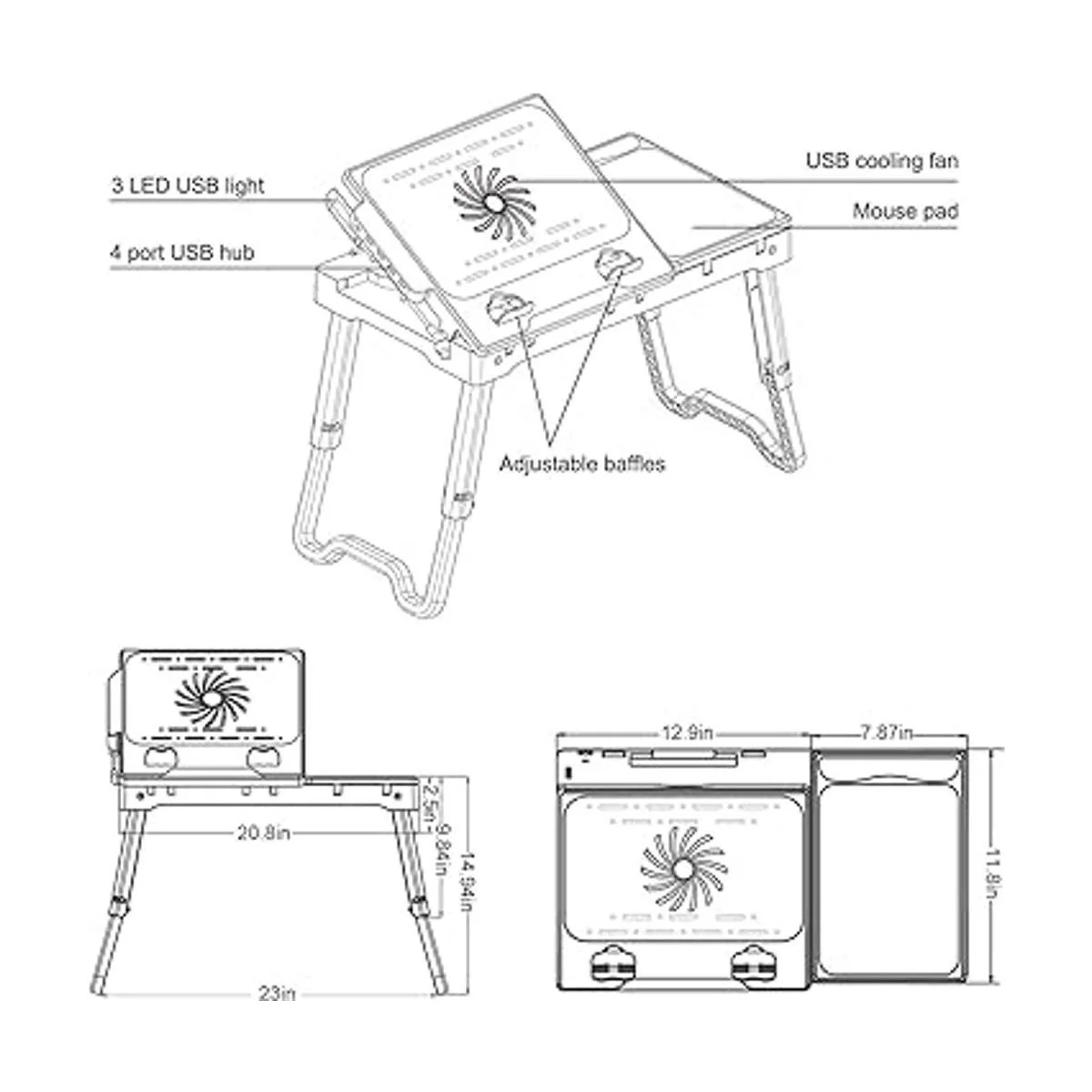 TeqHome Escritorio para computadora portátil para cama_6