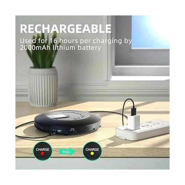 Reproductor de CD portátil recargable portátil para_2