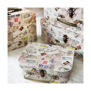 Decoración de fiesta temática de viaje cajas de cartón_2