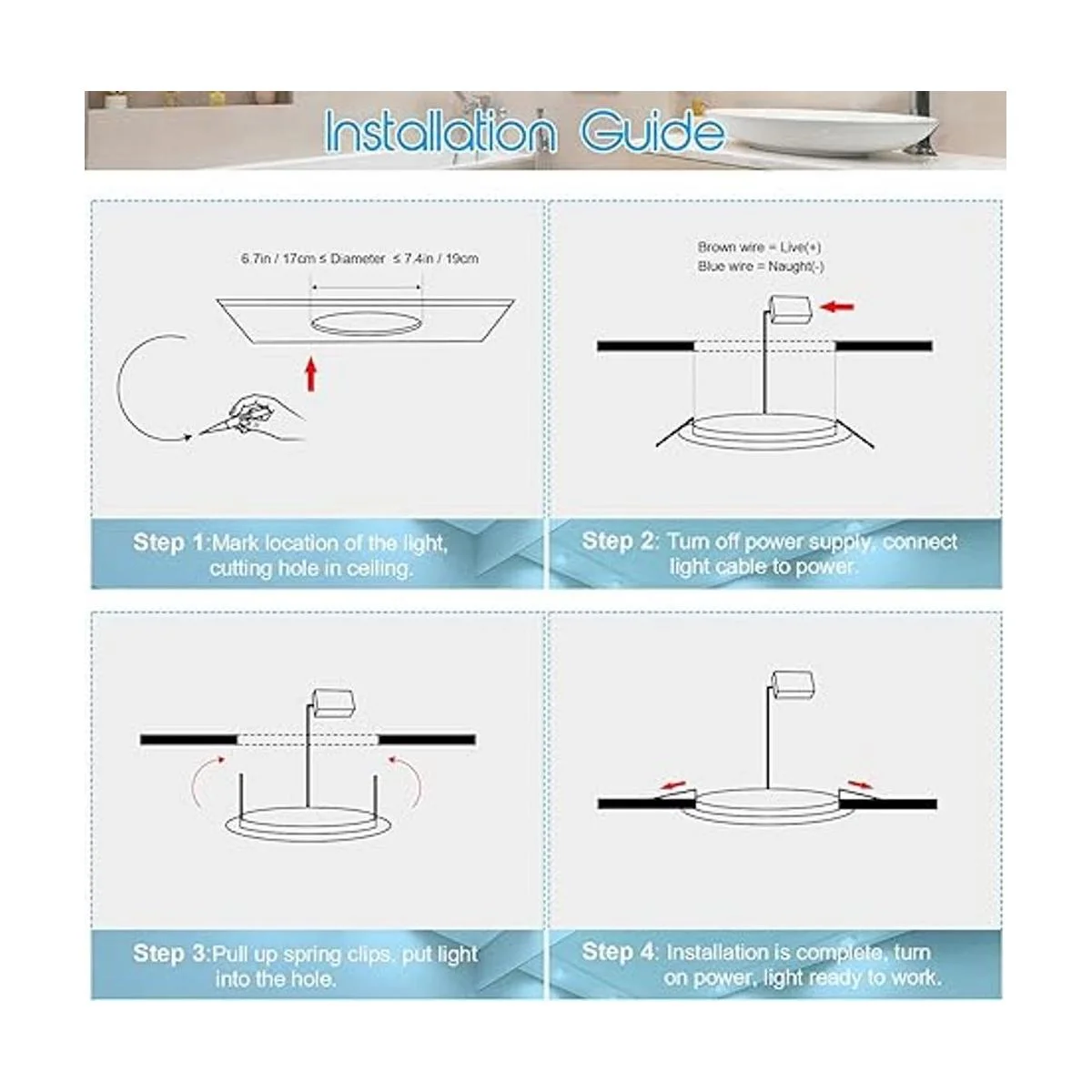 Lámpara de techo empotrada LED ultrafina de 7 pulgadas con_7