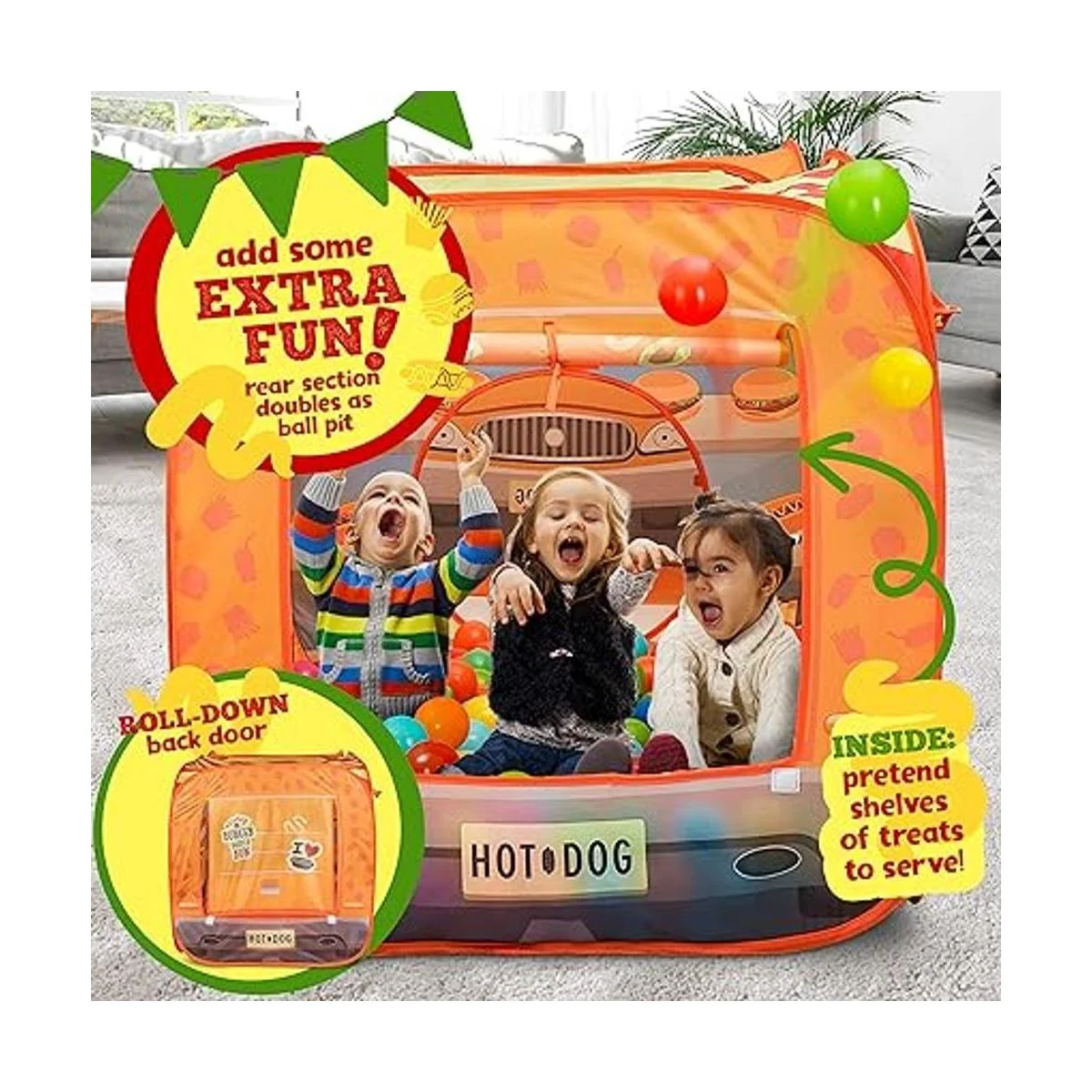 Tienda de campaña de juegos para niños con 54 piezas_3