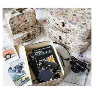 Decoración de fiesta temática de viaje cajas de cartón_4