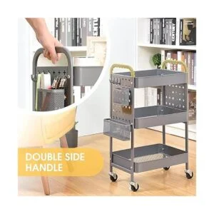 TOOLF Carrito rodante de 3 niveles carrito de_4