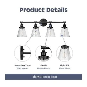 Prominence Home Helenah Lámpara de tocador de baño con 4_4