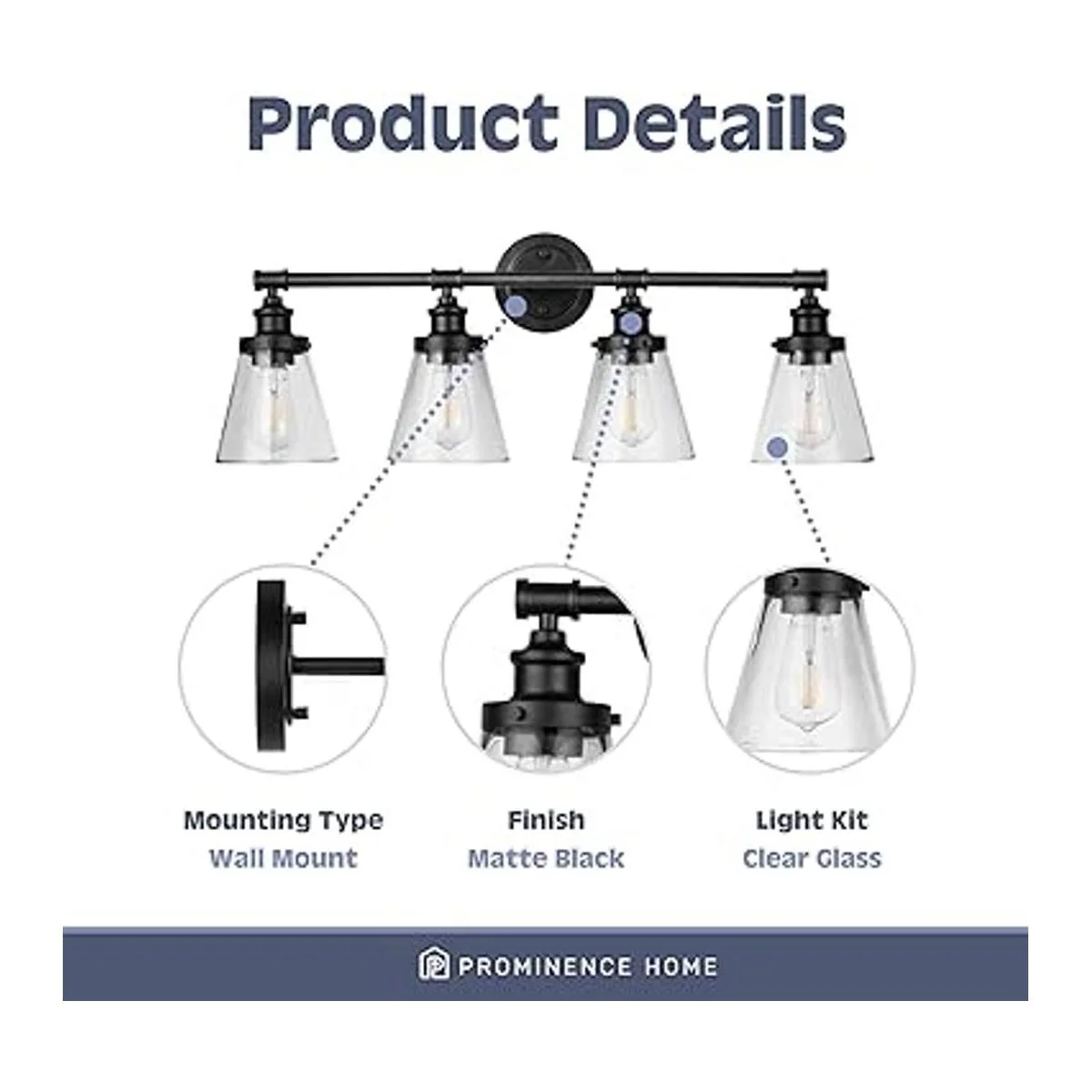 Prominence Home Helenah Lámpara de tocador de baño con 4_4