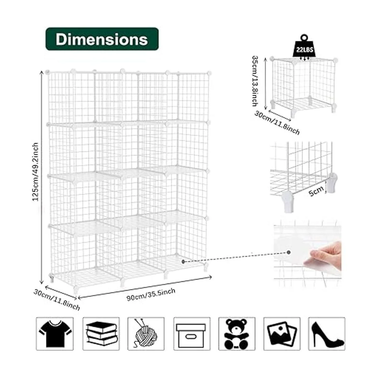 AWTATOS Organizador de almacenamiento de cubos de alambre_3