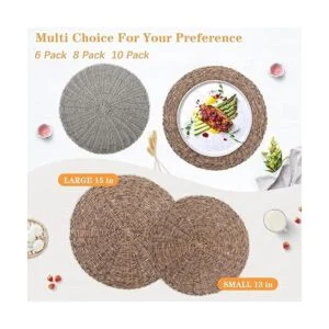 GFWARE Juego de 8 manteles individuales redondos de 15_4