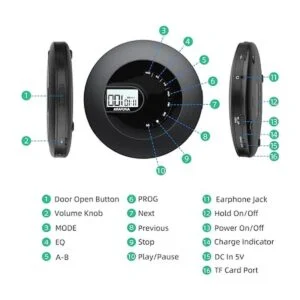 Reproductor de CD portátil recargable portátil para_6