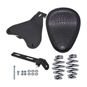 munirater Asiento de resorte negro para motocicleta con_1