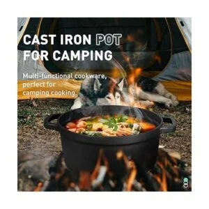 Horno holandés 2 en 1 de hierro fundido presazonado de_3