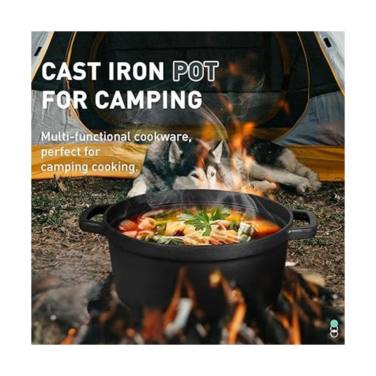 Horno holandés 2 en 1 de hierro fundido presazonado de_3