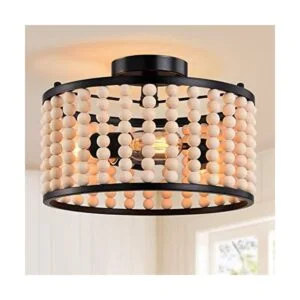 Lámpara bohemia de granja lámpara de techo de 3 cuentas_1